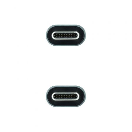 Nanocable Cable USB 3.2 Tipo-C a Tipo-C 100W 20Gbps 1m Gris y Negro Nanocable Cable USB 3.2 Tipo-C a Tipo-C 100W 20Gbps 1m Gris y Negro